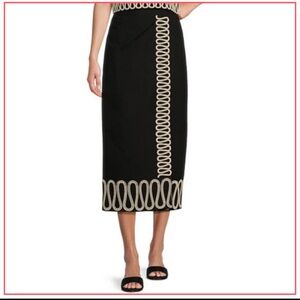 ANTONIO MELANI Black and Cream Midi Skirt